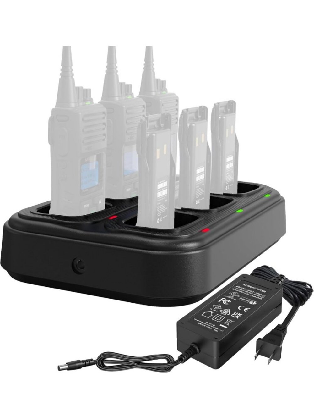 Multi-Device Charging Station Organizer - 6 Way Fast Charger, 60W Power Hub